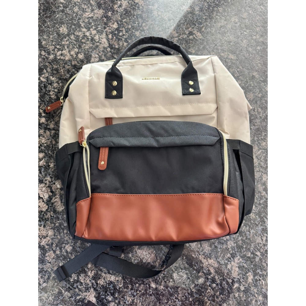 LOVEVOOK Laptop sleeve 18" Backpack‎ Travel Bag USB Charging Port Cream Black